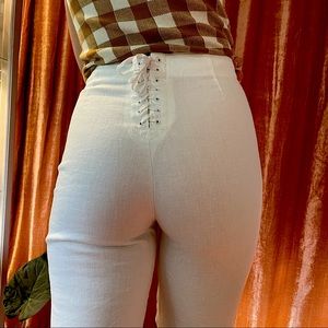 J.Crew White Linen Sailor Pants - xs/small